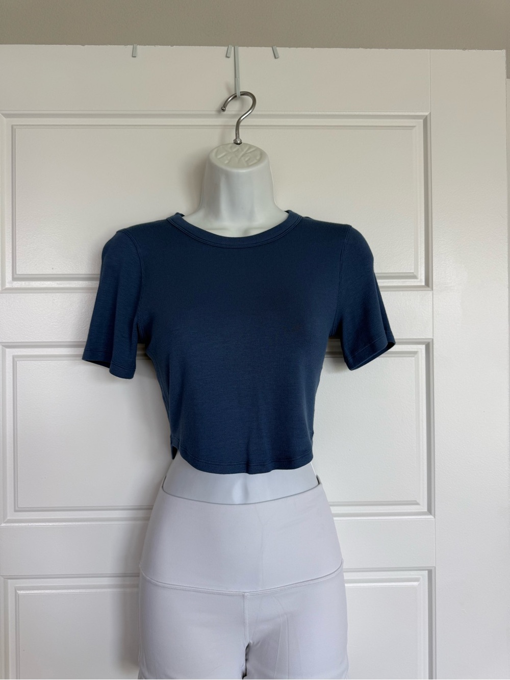lululemon athletica Navy Cropped Crew Tee